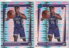 LOT (2) 2021-22 OPTIC PRIZMS PULSAR RC DAVION MITCHELL MIAMI HEAT ROOKIE - 388