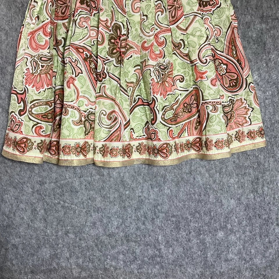 Falda Tahari Mujer Mediana Verde Geométrica Casa de Campo Costera Boho Todos los Días Foto 4 de 4