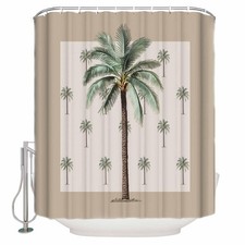 48x72 Inch Tropical Palm Tree Summer Beach Waterproof Fabric Shower Curtain