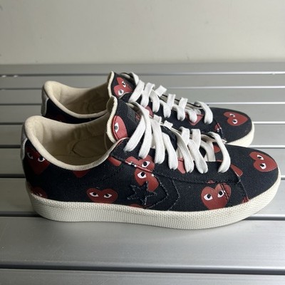 Converse x Comme Des Garcons Shoes Mens US 7 Pro Low Black Red Womens 8.5