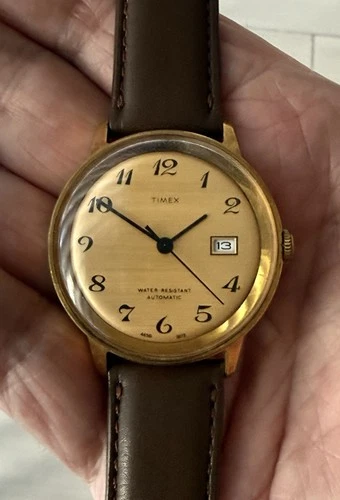 CLEAN VINTAGE 1973 Men’s TIMEX MARLIN AUTOMATIC w/Date RUNNING FINE