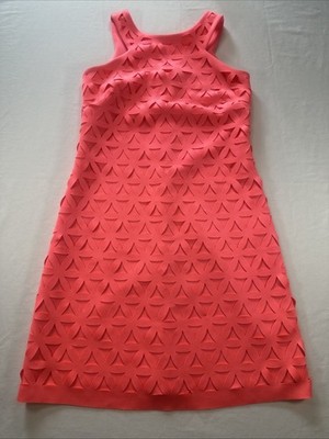 Lily Pulitzer mango pink Sun Ray daisy laser cut scuba fabric dress size XXS
