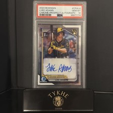 2024 Bowman Luke Adams Chrome Auto 1st Prospect #CPA-LA Brewers PSA 10 GEM MINT
