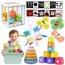 Baby Toys 6-12 Months, Montessori Toys for 1 Years Old, 6-in-1 Set Infant Toy...