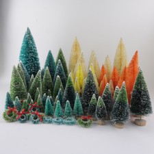 15/30PCS Small Christmas Tree Tabletop Mini Pine Snowy Trees Xmas Holiday Decor