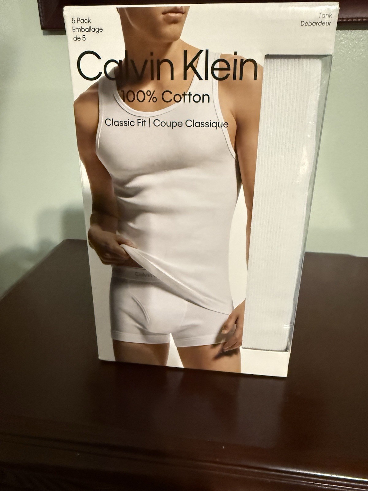 Calvin Klein Cotton Classic Fit Men's White Tank Undershirts 5 Pack Size L thumbnail 4