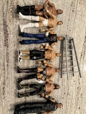 8 Wrestling Action Figures Mixed Lot with Ladder Accessory