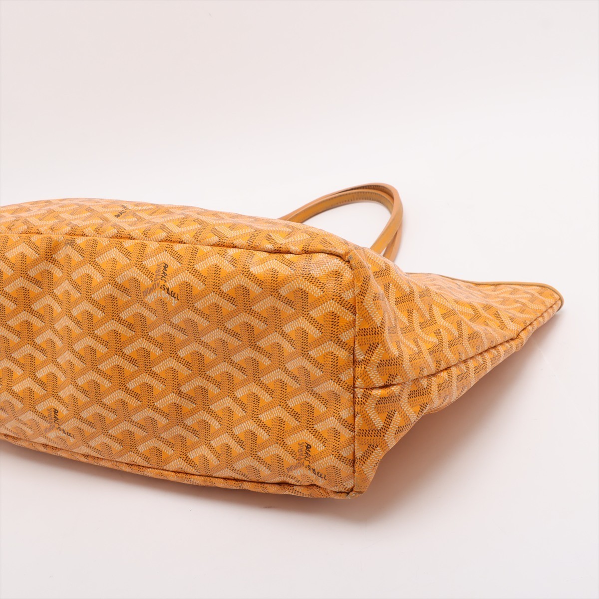 Rare ◇ GOYARD Saint Louis PM Tote Bag, Herringbone Print, Yellow, Pouch, Men's image 3