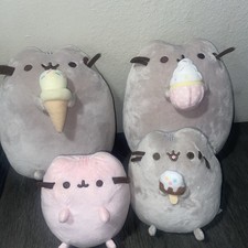 Gund Pusheen Plush Lot of 4 Ice Cream, Birthday Cupcake  Pink