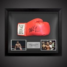 Framed Mike Tyson Signed Red Everlast Boxing Glove With COA  £350