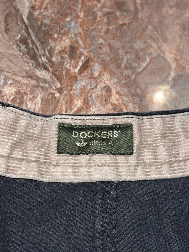 Docker's брюки мужской вельвет расслабленный манжеты Khakis темно-синий 40/30 промежности стежок - Изображение 2 из 4