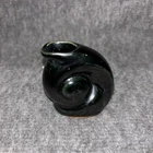 Vintage Frankoma Pottery 558 Miniature Mini Snail Vase Black 2”