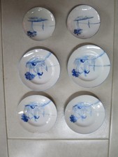 Antique Delft Blue Windmill Doll Tea Saucers Plates