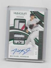 Michael Kopech 2019 Panini Immaculate Patch Auto Emerald 3/5 CHICAGO WHITE SOX