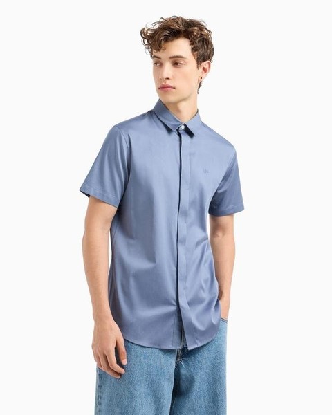 Men Armani Exchange Shirt Navy Satin 42 / XL / 50