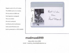 Paul Masnick Toronto Maple Leafs AUTOGRAPH AUTO SIGNED INDEX HOCKEY CARD COA