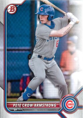 Pete Crow-Armstrong 2022 Bowman Baseball Prospects MLB Card #BP-102 Chicago Cubs