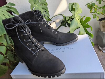 Grigiarancio Cute! Made in Italy Delli Suede Black Shoes Booties Size EU  39