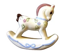 VINTAGE ROCKING HORSE CERAMIC PLANTER 40'S/50'S MARKED BLOCK CERAMIC CALIFORNIA