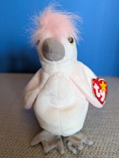 'Kuku" the Cockatoo Beanie Baby Bird Original TY 1998/1997 Retired RARE Errors