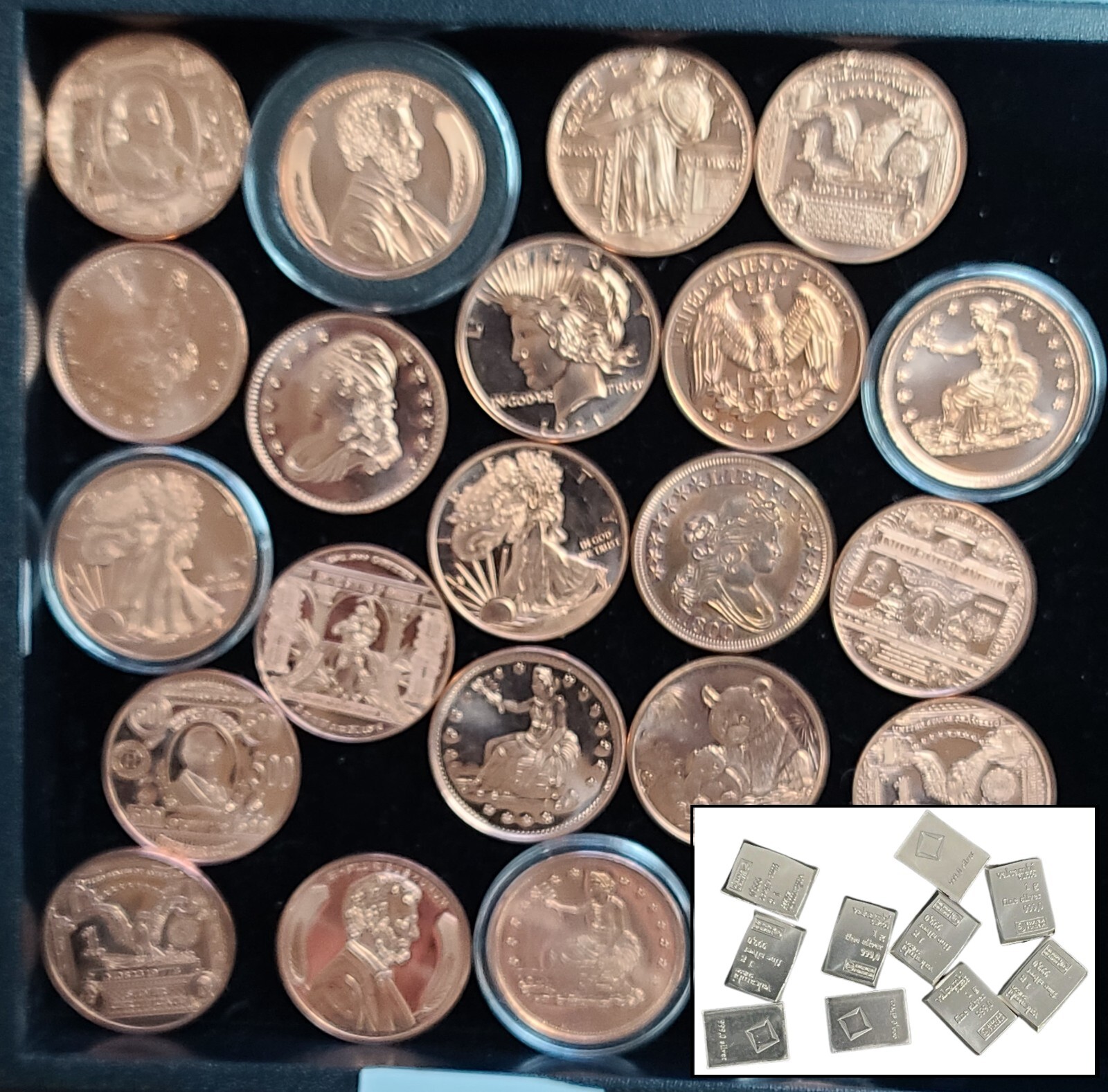 ☆1 Random Coin from Lot☆ 1oz Copper Round + 1 gram Silver Bar