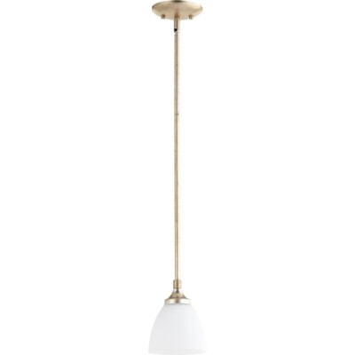 Quorum Enclave 1 Light 5.5' Pendant, Aged Silver Leaf - 3059-60