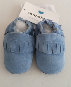 blue infant shoes