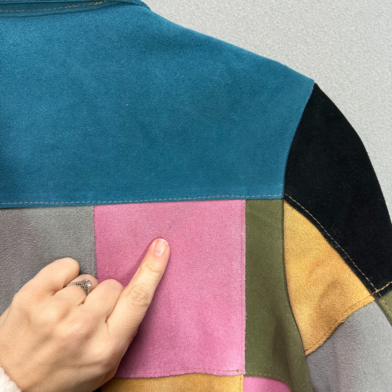 Penelope Chilvers Suede Leather Patchwork Shirt J… - image 22