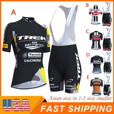 Women's Cycling Jersey Set Short Sleeve Bicycle Team Shirt MTB Padded Bib kit