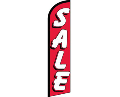 Sale Red / White Windless Banner Advertising Marketing Flag