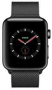 Apple Watch Series 3 Stainless Steel Case Space Black Sport Band Cellular Gps Ebay