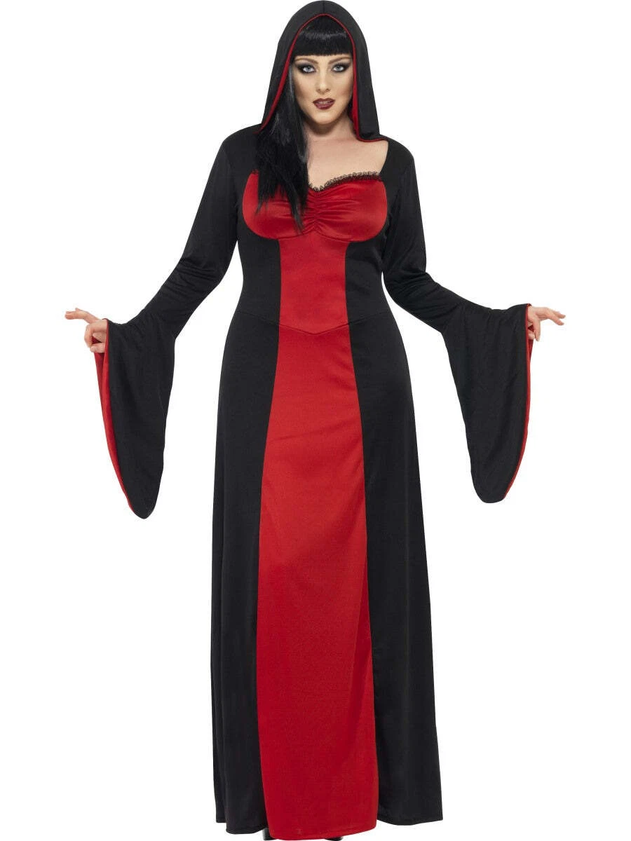 Ladies Plus Size 16 30 Vampire Halloween Fancy Dress Costume Womens Medieval
