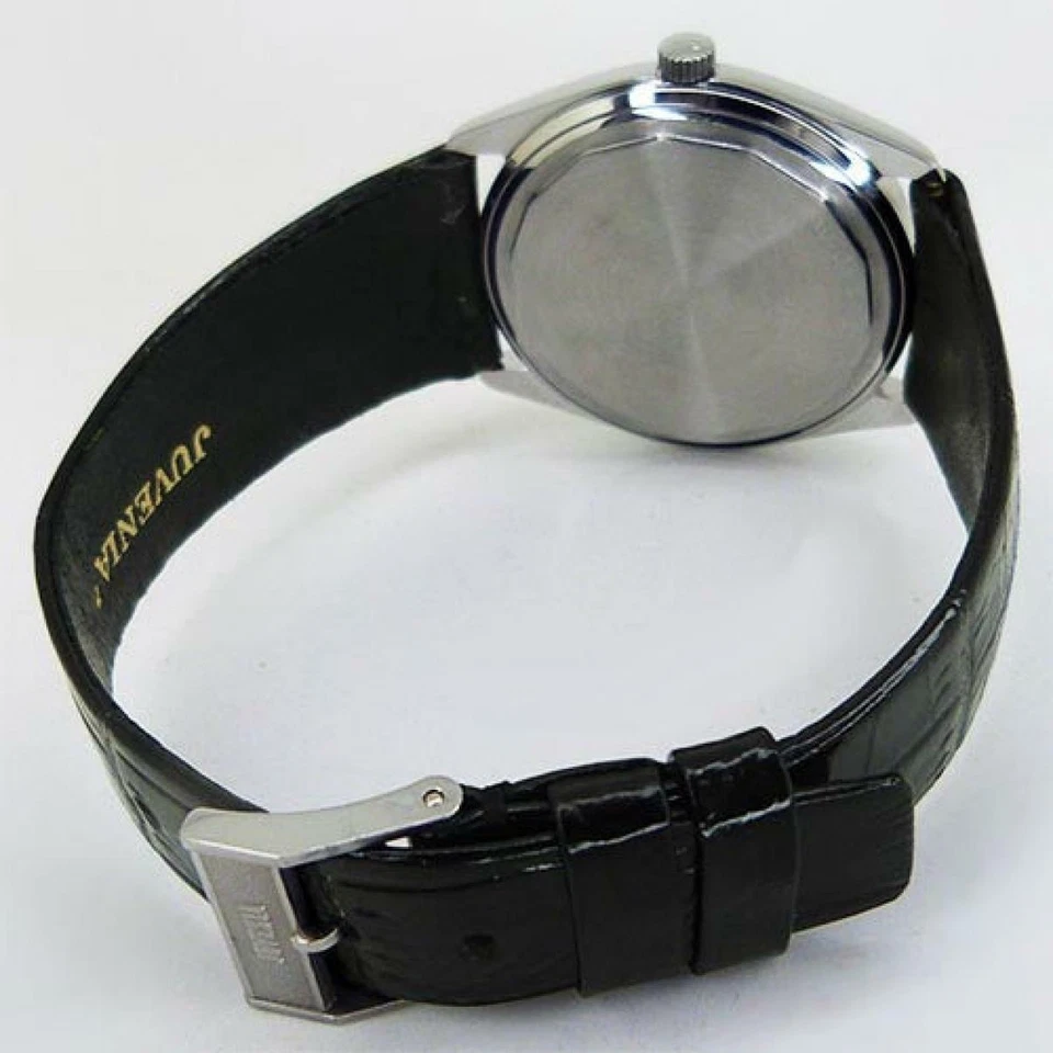 Reloj JUVENIA 9062R Automático Fecha Antiguo Esfera Plateada 34.5mm Para Hombre SS Revisado Foto 3 de 4