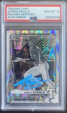 2021 Bowman Draft Aaron Zavala Raywave Refractor PSA Gem Mint 10 Auto