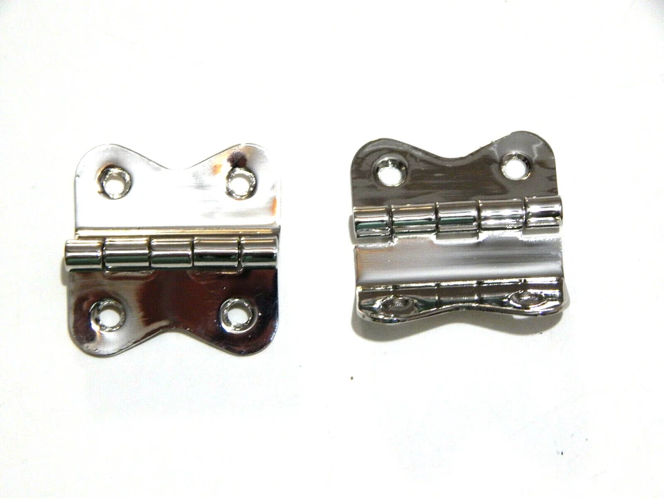 Antigua bisagra de gabinete Hoosier para puerta superior niquelada par Foto 2 de 4