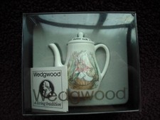 Vintage Wedgwood Peter Rabbit Pattern English Bone China Miniature Coffee Pot.