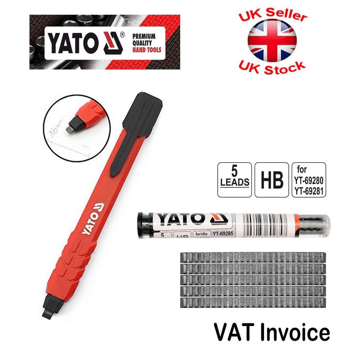 ®️ Yato Professional Pencil Masonry Automatic Construction Carpenters