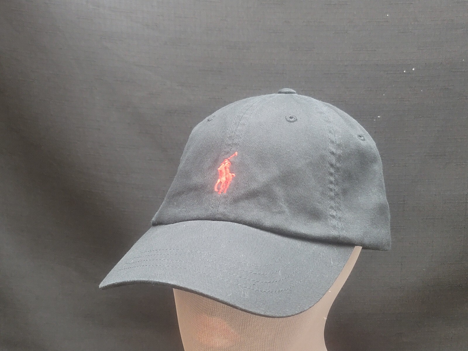 Cappello polo Ralph Lauren nero pony rosso cotone strapback baseball adulto