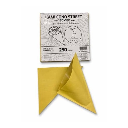 Cono Street in carta paglia Pigna Envelopes Kami 80gr + 9gr PE - 18x18 cm Conf.