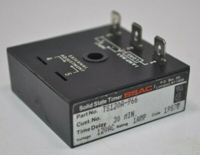 SSAC TS120A-966  30 Min Solid State Timer  120VAC 1A Part# TS120A966