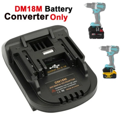 Battery Adapter Converter for Milwaukee Dewalt 18V to Makita 18V BL1830 BL1860UK