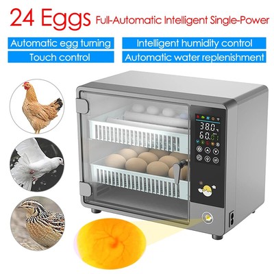 24 Egg Incubator Full Automatic Touch Temperature Control Farm Hatchery Machine