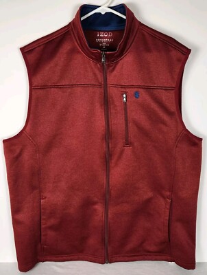Izod Advantage Performance Full Zip Vest Men s  XL Natural Stretch Maroon 