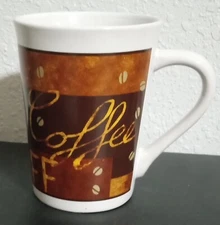 Royal Norfolk Mug "Coffee" Brown Hand Painted or Tea Cup 5" Tall 