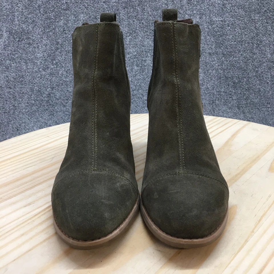 Toms Botas Mujer 10 Everly Chelsea Botines Oliva Gamuza Tacones Pull On 10016847 Foto 4 de 4