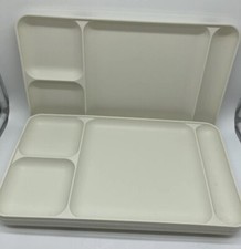Vintage Tupperware #1535 Made in the USA, Set of 4 Divided Picnic/TV Trays
