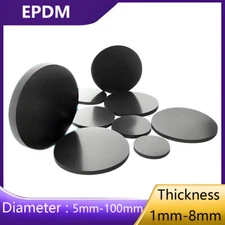 5-150mm EPDM Black Rubber Solid Discs Cushioning Diameter Flat Round Pad Sealing