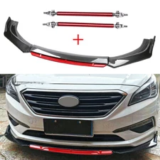 Front Bumper Lip Splitter Spoiler Body Kit Carbon Fiber Rods For Hyundai Sonata