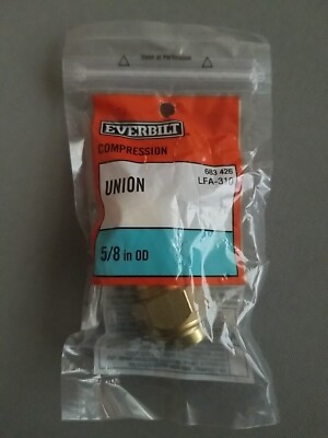 Everbilt Lead-Free 5/8 in. Brass Compression Tubing Pipe Union LFA-310