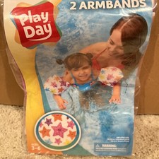 Play Day Armband Floaties Starfish Pink Blue White Yellow Purple 2 Armbands New
